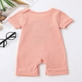 thumbnail image 3 of Baby Romper Letter Rainbow Print Crew Neck Short Sleeves Breathable with Bottom Snaps Jumpsuit, 3 of 7