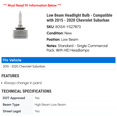 thumbnail image 2 of Low Beam Headlight Bulb - Compatible with 2015 - 2020 Chevy Suburban 2016 2017 2018 2019, 2 of 2