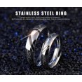thumbnail image 3 of Anillos para parejas, conjunto a juego con forma de corazón de acero inoxidable para él y ella, alianza de boda para parejas de amor real, anillos de corazón para parejas (un par), 3 of 4