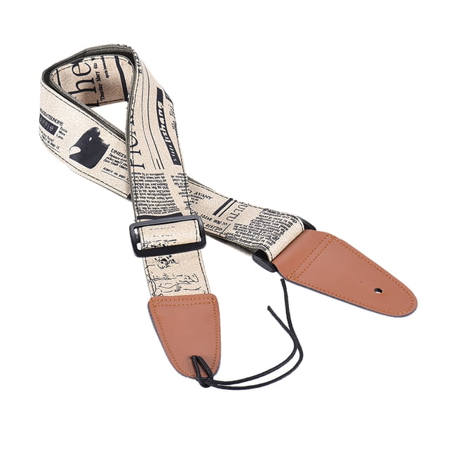 Sangle d'Épaule de Guitare Réglable Confortable en Cuir Synthétique pour Guitares Électriques Classiques Acoustiques Folk Basses
