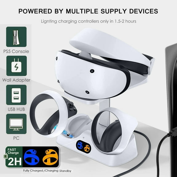 Controller Charging Station for PS VR2 Charging Dock Stand for Playstation VR2 Headset VR Display Accessories