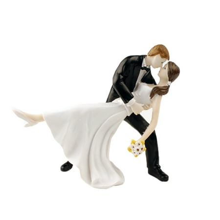 Joyfeel Clearance Romantic Bride Groom Couple Figurine Tango Dancing Kiss Dip Hug Wedding Cake