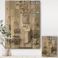 thumbnail image 3 of Designart 'French Bathroom Vintage II' Traditional Bathroom Print on Natural Pine Wood, 3 of 3