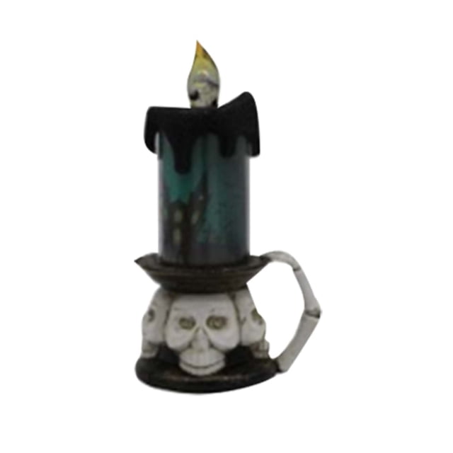 Halloween LED Electronic Candle Light Flameless Flickering Plastic Desktop Ornament for Home Room Party Decor