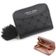 thumbnail image 1 of Monedero corto negro para mujer, cartera de cuero, tarjetero plegable, monederos pequeños, hebilla con cremallera, bolso de mano, 1 of 3