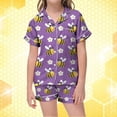 thumbnail image 2 of Kids V Neck Printed Short Pajama Set Boys Girls Sleepwear Spring Summer Loungewear Clothes, 2 of 4