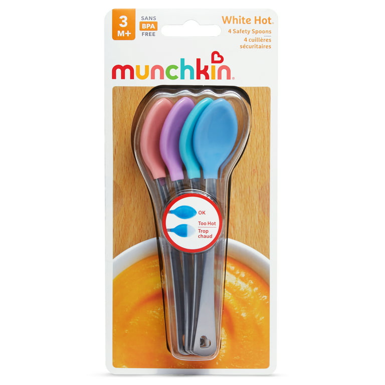 Munchkin munchkin white hot safety baby spoons, bpa free, 4 pack