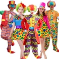 thumbnail image 4 of Disfraz de payaso de circo divertido para adultos, para fiestas, para hombres y mujeres, para fiestas de Navidad, actuaciones en el escenario, vestido de broma sin peluca, 4 of 5