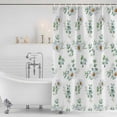 thumbnail image 2 of Daisy Shower Curtain Set - Standard 72" x 72" Washable Bathtub Curtain with 12 Hooks, Spring Eucalyptus Leaves Flowers Botanical Country Waterproof Fabric Stall Shower Curtains for Bathroom Décor, 2 of 6