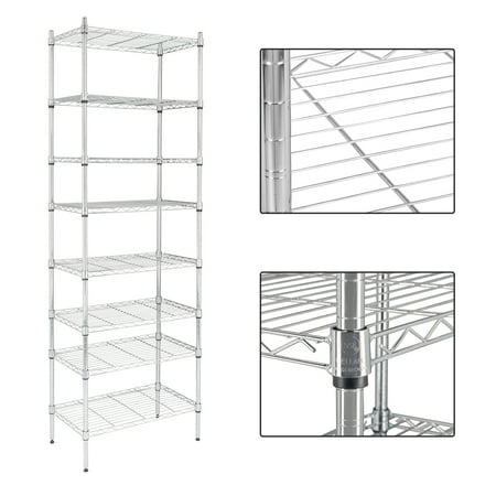 

8-Tier Wire Shelving Unit DFITO Steel Storage Rack for Office Kitchen 23.6 W x 14 D x 71 H Silver