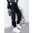 thumbnail image 2 of Pantalones de pierna negra con herramientas para mujer, estilo hip hop, modernos, rectos, holgados, estilo harén, para otoño e invierno, 2 of 6