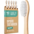 thumbnail image 1 of Cepillo de dientes VIVAGO de bambú, pack de 10, cerdas suaves de origen vegetal, 1 of 7