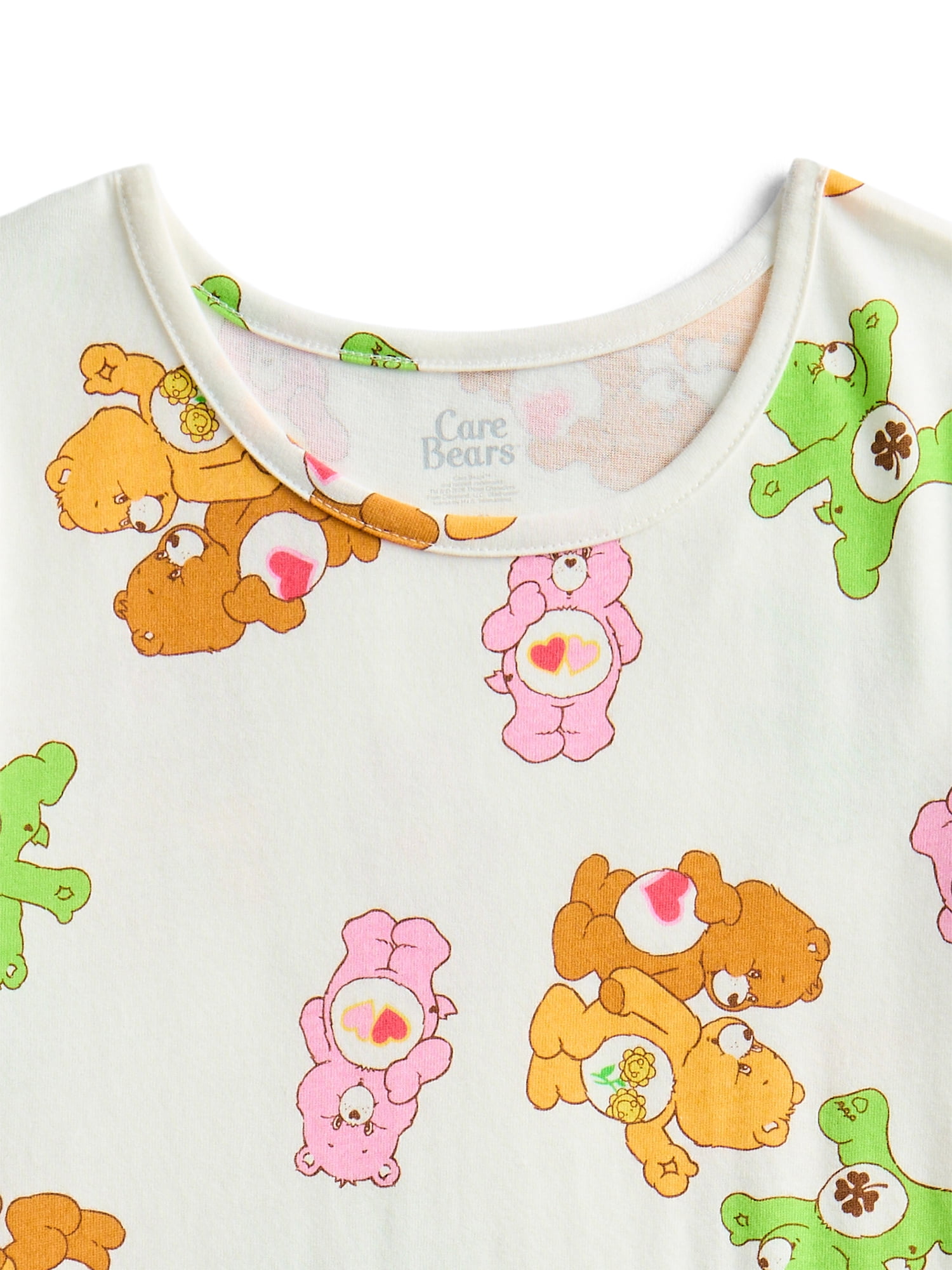 Care Bears Girls Allover Print Dress with Short Sleeves, Sizes 4-12