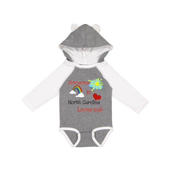 Inktastic Someone in North Carolina Loves Me Boys or Girls Long Sleeve Baby Bodysuit