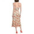 thumbnail image 2 of alice + olivia womens  Lissa Cowl Godet Silk-Blend Midi Dress, 12, White, 2 of 3
