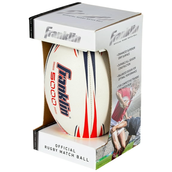 Franklin Sports 5000 Rugby Training Ball - Official Size 5 - Practice or Matches - Unisex- 554g/10oz