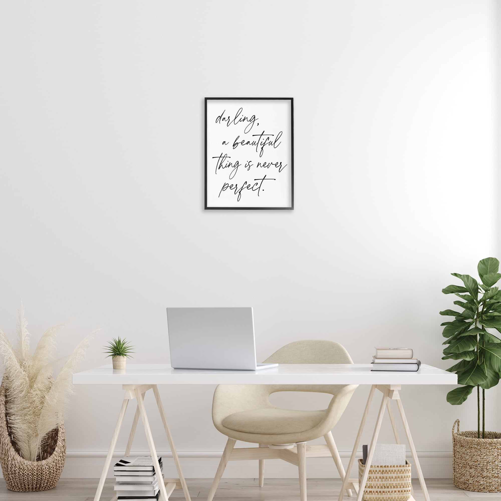 A Beautiful Thing Is Never Perfect Black Framed Giclee Art, design by Lettered and Lined