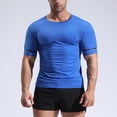 thumbnail image 4 of Sngxgn Mens Casual T Shirt Stretch Short Sleeve Slim Fit Crew Neck Solid Basic Tops(A,XL), 4 of 5