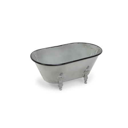 Contemporary Home Living 12" Gray Metal Handmade Bathtub Tabletop Decoration