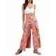 thumbnail image 1 of VISgogo Pantalones casuales de playa para mujer, pantalones anchos de cintura alta con vendaje delantero, S/ M/ L/ XL VISgogo moda, 1 of 8