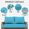 thumbnail image 2 of Snubbull Outdoor 46" x 26" x 5" Loveseat Cushion Set, Water repellent, Fade Resistant, Cushion Set for Couch, Bench, and Swing, Lake Blue, 2 of 6