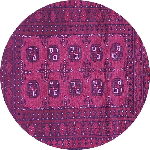 Ahgly Company Indoor Round Persian Purple Traditional Area Rugs, 5' Round