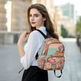 thumbnail image 6 of FORMRS Mini Backpack Purse for Women Quilted Travel Daypack Casual Shoulder Bag, Cityscape Painting, 6 of 7