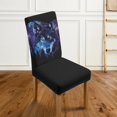 thumbnail image 2 of COEQINE Stretchable Dining Chair Covers Universal Fit Set of 4, Machine Washable Polyester Spandex Parsons Chair Slipcovers for Kitchen Dining Room Home Decor, Wolf Forest Galaxy, 2 of 7