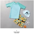 thumbnail image 3 of 1-6 T Baby Toddler Boys 3-piece Swimsuit Rashguard Set Toddler Boy Swimwear Rashguard Shirt Swim Trunk with Cap Outfits Bathing Suit,A7,2-3 Years, 3 of 7