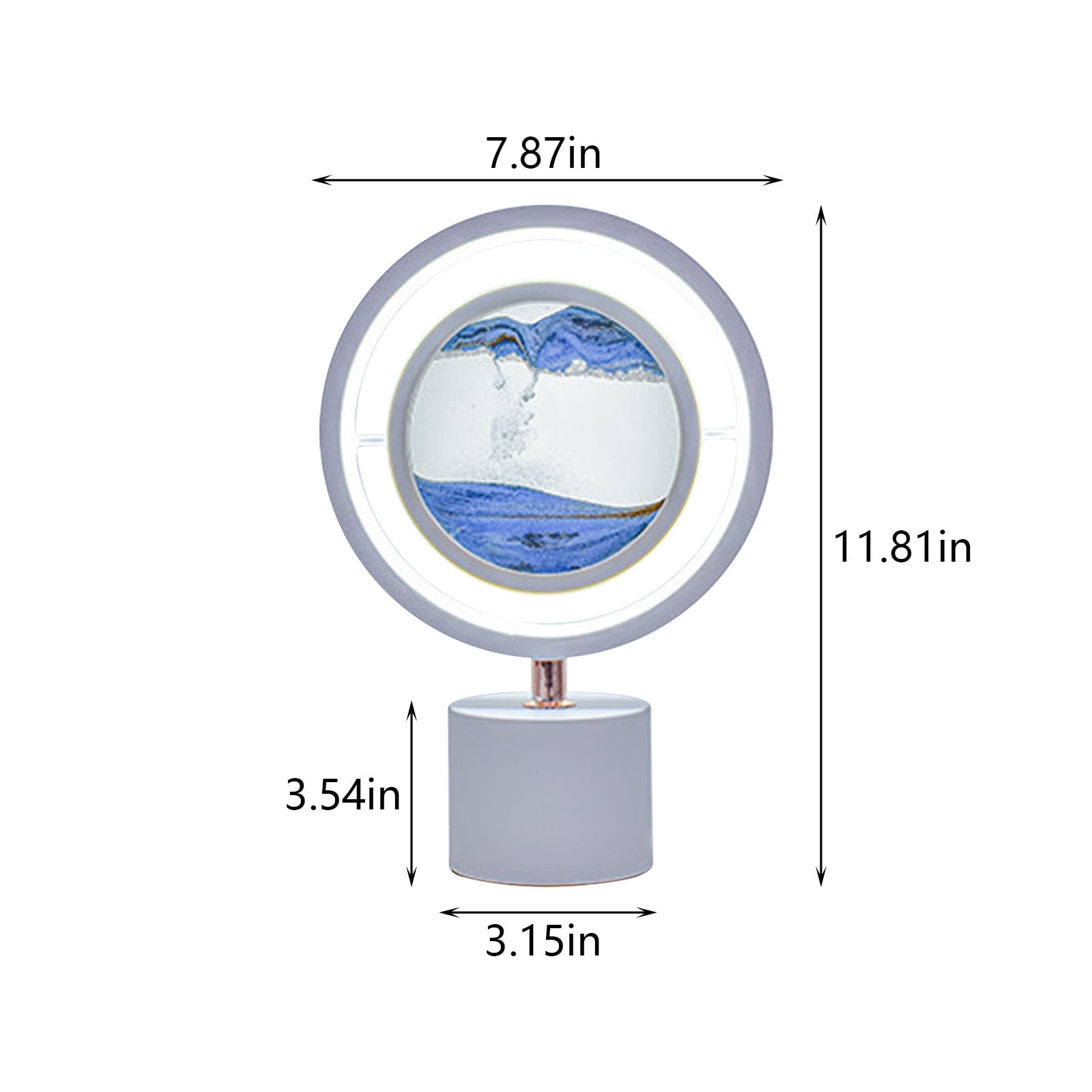 Wovilon 3D Mobile Sand Painting, 360 掳 Rotating Quicksand Table Lamp, Creative Art Sand Painting Liquid Movement, Living Room Bedroom Decorations (10Ml)