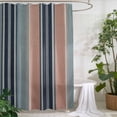thumbnail image 2 of Xipuska Blue Pink Striped Shower Curtain - Water Repellent Fabric Shower Curtains Washable, Farmhouse Modern Stripes Decorative Polyester Cloth Bathroom Curtains Modern Bath Decor 72"x72", 2 of 6