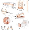 thumbnail image 2 of Rose Gold Desk Accessories，Office Supplies Set Acrylic Stapler Set Staple Remover, Tape Holder, 2 Ballpoint Pen, Scissor, Binder/Paper Clips and 1000pcs Staples., 2 of 4