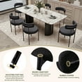 thumbnail image 4 of YEEFY Boucle Dining Chairs Set of 4 Teddy Upholstered Dining Room Chairs Kitchen Chair with Metal Legs Mid Century Modern Chair for Dining Room, Kitchen (Black Frame+Black, 4), 4 of 7