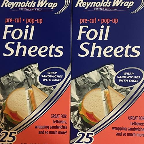 Reynolds Wrappers Pop Up / Foil Sheets (2 Pack) No cutting or Tearing