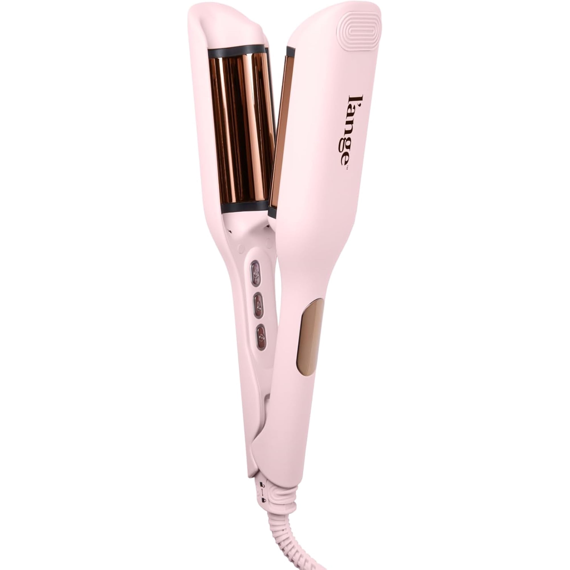L'ange Hair SculptWaver Titanium Deep Wave Crimper 1" | Modern Crimper for Easy, Uniform Waves & Sculpted Texture | Negative Ion Technology for Frizz-Free Shine & Smooth Hair (Blush - Small)