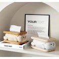 thumbnail image 2 of Biscuit Bear Tissue Box Resin Napkin Box Ornaments Paper Towel Storage Boxes Desktop Organizer Decoration Paper Towel Holder (F), 2 of 7