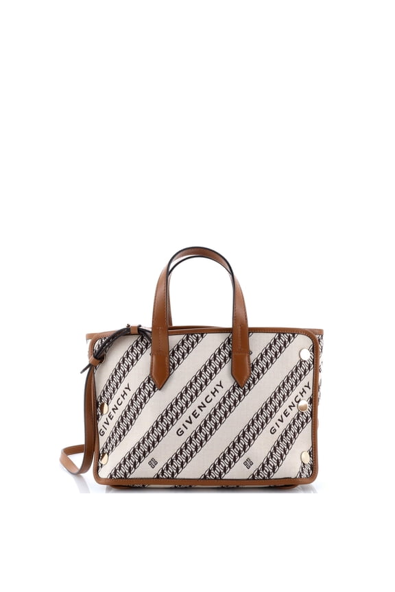 Pre-Owned Givenchy Givenchy Bond Shopper Tote Logo Jacquard Canvas Mini By Rebag