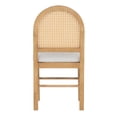thumbnail image 6 of Dining Chairs Set of 4, Upholstered Wooden Restaurant Chair With Rattan Backrests, Armless Chairs With Rubber Wood Legs For Kitchen, Dining Room, Home, 6 of 8