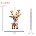 thumbnail image 3 of Fmbmuo Cute Reindeer Acrylic Christmas Ornaments 2D Flat Hanging Pendant Decor Festive Christmas Tree Decoration Portable Hanging Ornament for Car Interior,Multicolor, 3 of 5