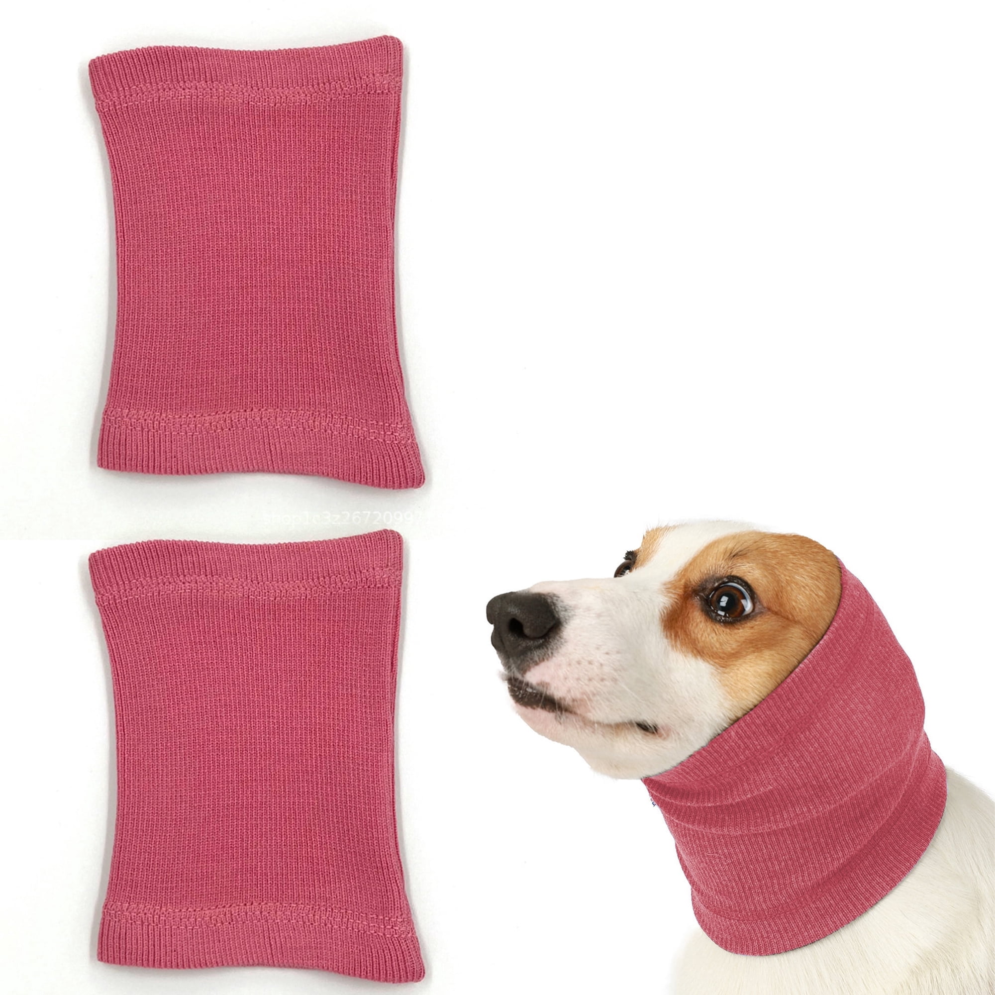 Adjustable Warm Dog Cat Hood for Outdoor and Winter Use 2Pack Pink L