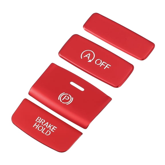 Unique Bargains Car Gear Panel Electronic Handbrake Button Cover Trim for Honda Civic Aluminum Alloy Red 4 Pcs