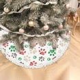 thumbnail image 5 of GZHJMY Christmas Tree Skirt Trace Paw Prints with Stars 30"ches for Indoor Outdoor Holiday Party Office Store Cupboard Decoration, 5 of 6