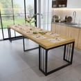 thumbnail image 4 of Noble House Modern Extendable Dining Table,23.6-118" Length Seats 2-10,MDF Top with Metal Frame,Oak, 4 of 8