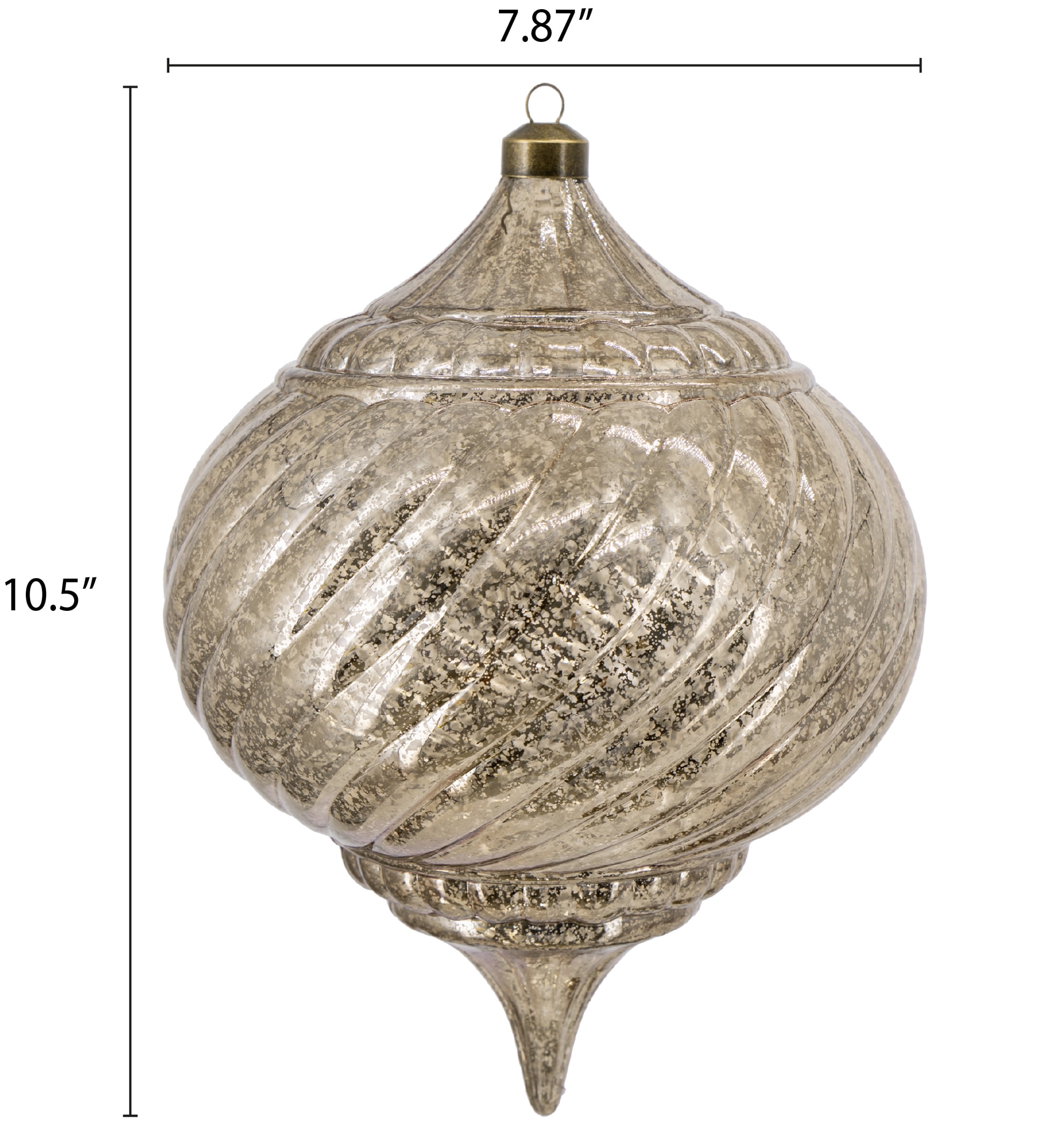 My Texas House 2-Count Gold Finial Shatterproof Christmas Ornaments, 11"
