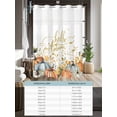 thumbnail image 6 of No Hook Cloth Fabric Shower Curtain with Snap in Liner, Thanksgiving Pumpkins Waterproof Shower Curtains Set with See Through Top Window, Autumn Leaves Pastoral Country Bath Curtains Shower 72"x72", 6 of 6