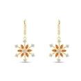 thumbnail image 2 of Marquise Cut Simulated Citrine & Round White Cubic Zirconia Snowflake Leverback Drop Dangle Earrings In 14k Yellow Gold Over Sterling Silver For Womens Her, 2 of 5