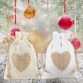 thumbnail image 2 of 20Pcs Christmas Burlap Gift Bag with Drawstring  Heart Wrapping Bag Reusable Linen Candy Pouch Gift Bag for Christmas Wedding Birthday Party - 10x14cm, 2 of 10