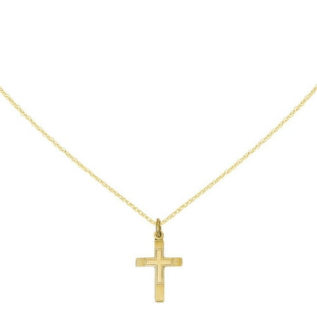 Small Star Face Charm - 14kt Yellow Gold Small Cross Charm