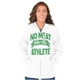 thumbnail image 3 of No Meat This Athlete Vegetarian Funny Unisex Fleece Graphic Zip Up Hoodie Brisco Brands 5X, 3 of 5