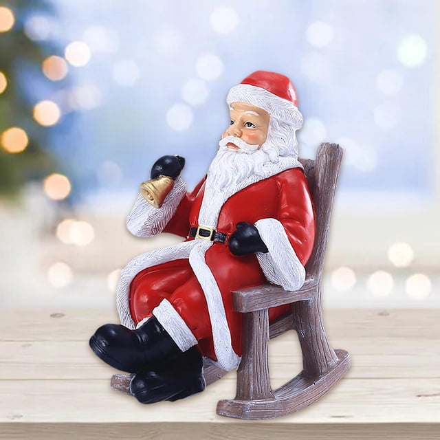 Mecedora Santa Claus Muñeca Sacudiendo la cabeza Mano Caderas Juguete para niños Navidad Baby Shower Navidad año de nuevo Oficina en hogar Adorno yotijar Figurina de Santa Claus